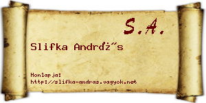 Slifka András névjegykártya