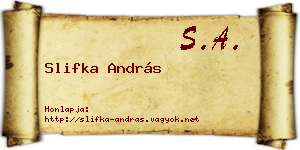 Slifka András névjegykártya